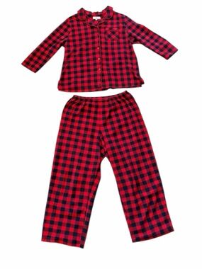 Karen Neuburger Red Black Buffalo Plaid Fleece Pajama Set 1X
